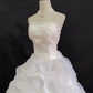 Off-white strapless long romantic gown with cinched waist and voluminous princess skirt, wedding dress & bridal gown gh8254