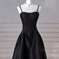 Robe de soirée longue en satin, élégante et simple, noire, rouge et bleu marine, coupe trapèze, robe de bal, gh3573