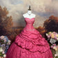 girlhomeshops - Robe de bal longue en satin rose à motif floral délicat gh6288