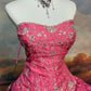 girlhomeshops - Robe de bal longue en satin rose à motif floral délicat gh6288