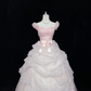 Blush Pink Gradient Cinched Waist Voluminous Princess Skirt Long Romantic Dress, Wedding Gown gh8036