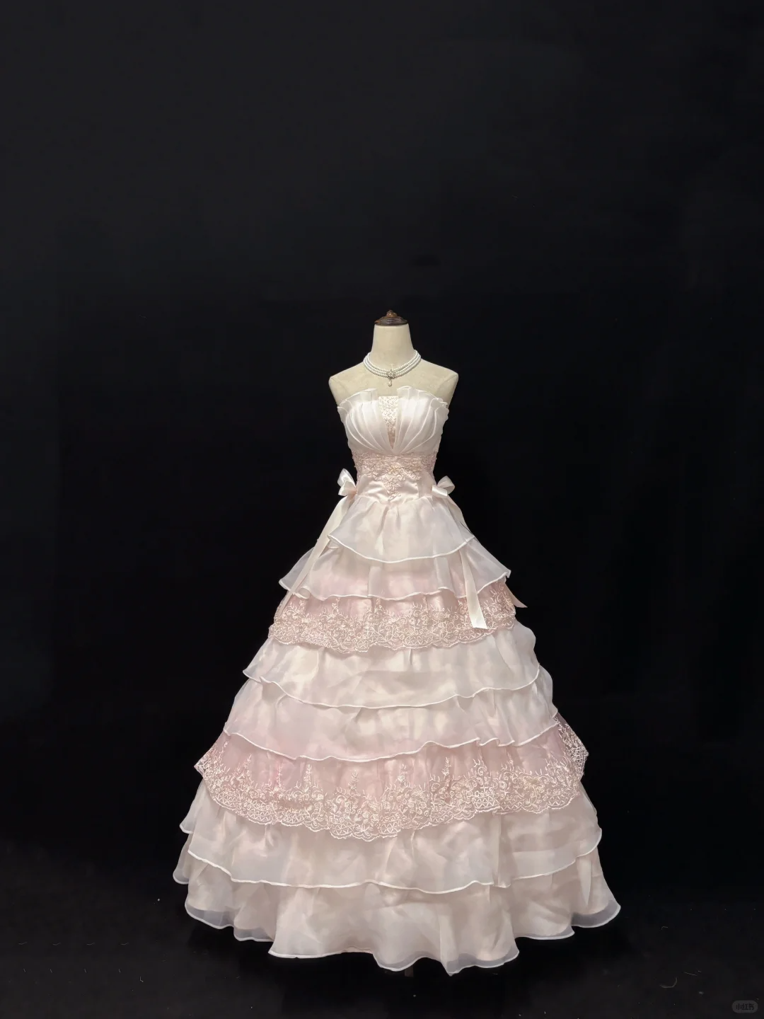 Blush Pink Strapless, Cinched Waist, Voluminous Tiered Princess Skirt Girly Romantic Dress, Wedding Gown gh8086