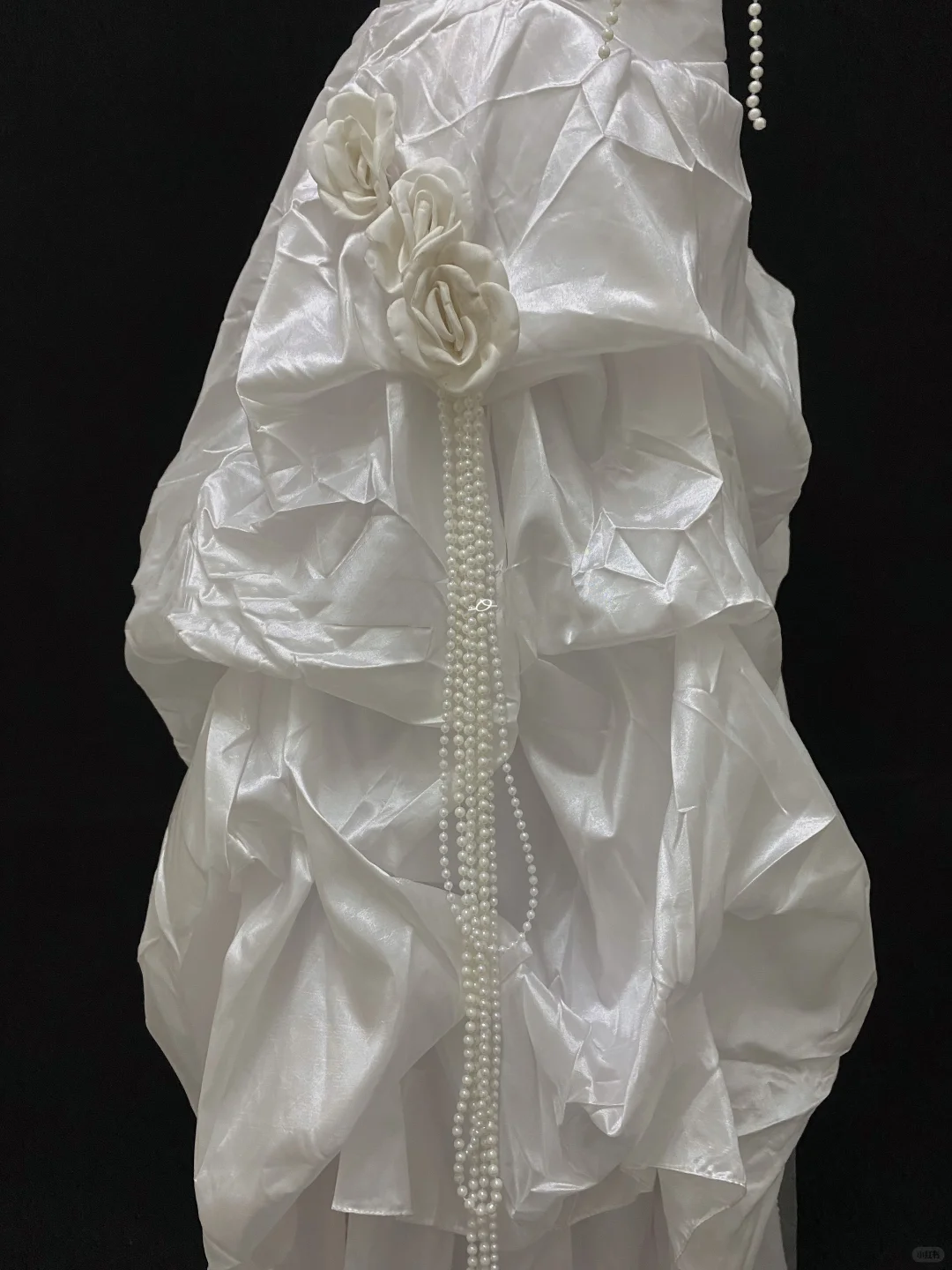 Off-white Satin Spaghetti Strap Long Vintage Luxury Romantic Gown, Wedding Dress & Bridal Gown gh8125