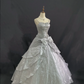 Light Gray Spaghetti Strap Luxury Romantic Gown, Cinched Waist & Voluminous Skirt, Wedding Dress & Bridal Gown gh8210