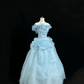 Light Blue Off-the-Shoulder Cinched Waist Voluminous Skirt Long Romantic Dress, Wedding Gown gh7864