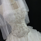 Off-White Strapless Long Romantic Gown, Cinched Waist, Rhinestone Embellishments, Voluminous Tiered Cake Skirt, Wedding Dress & Bridal Gown gh8170