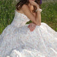 Weißes, florales, süßes, elegantes, langes Chiffon-Tube-Top, Heimkehrkleid, Hochzeitsgastkleid, Geburtstagspartykleid, gh4083