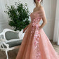 Weg von der Schulter-Schatz-3D-Blumen-Falten-Spitze-Taschen-Tüll-Abschlussball-Kleid-formalen Hochzeitsfest-Kleidern gh2189
