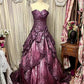 Robe de bal longue en tulle à volants, élégante et raffinée, style vintage, ornée de perles exquises (gh4158).