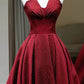 Schönes, charmantes, rotes, modisches, schlichtes, elegantes, langes, bodenlanges Satin-Ballkleid, Abendkleid, Ballkleid gh3725