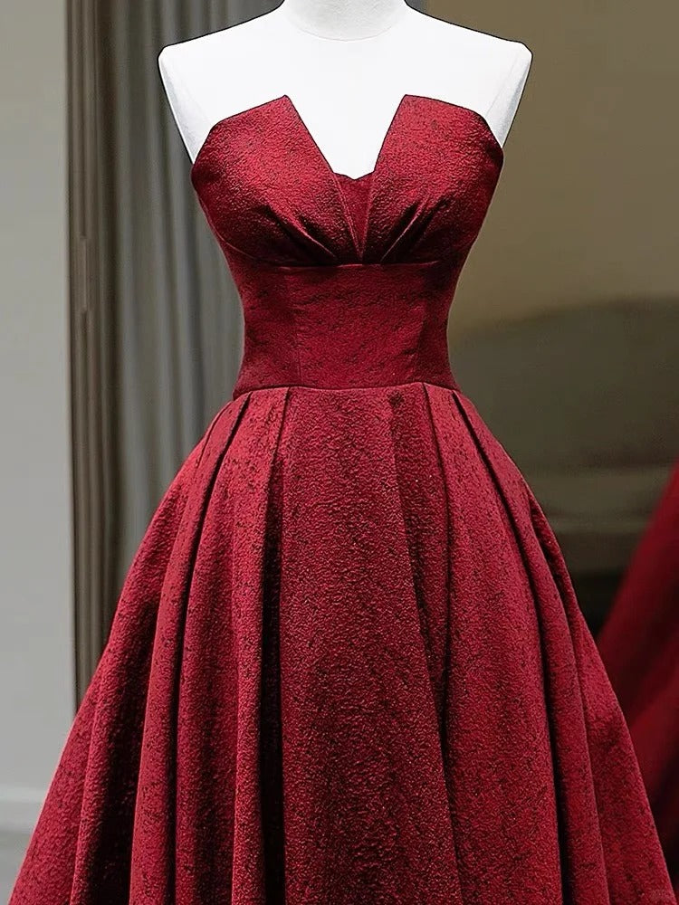 Schönes, charmantes, rotes, modisches, schlichtes, elegantes, langes, bodenlanges Satin-Ballkleid, Abendkleid, Ballkleid gh3725