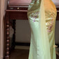 Green Floral Beads Exquisite Long Satin Ball Gown Evening Gown Party Gown Graduation Gown gh4254