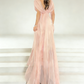 Maxikleid aus rosafarbenem Chiffon mit Twist-Ausschnitt – schulterfrei, rückenfrei, ideal für Brautjungfern, Dates oder Abendveranstaltungen (gh6976)