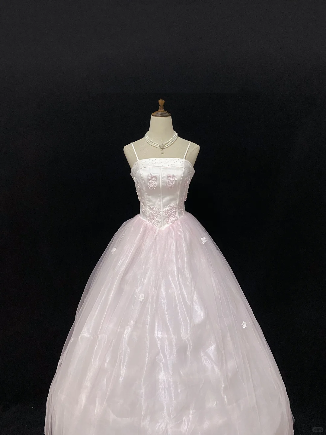 Blush Pink Spaghetti Strap Romantic Wedding Dress, Cinched Waist, Embroidered, Classic Exquisite Voluminous Full Swing Skirt, Bridal Gown gh8134