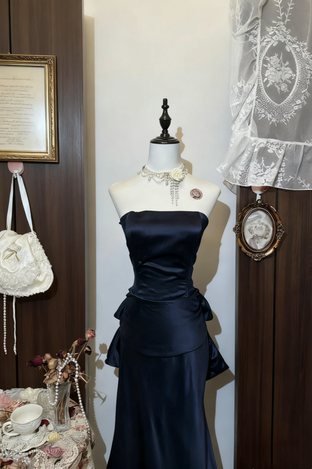 girlhomeshops-New Navy Blue Formal Dress gh6121