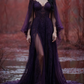 girlhomeshops-Long Sleeves Long Tulle Floor-Length Train Retro Elegant Ball Gown Evening Dress gh5943