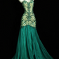 Green Strapless Vintage Classical Fitted Waist Elegant Prom Dress, Evening Party Gown gh7311