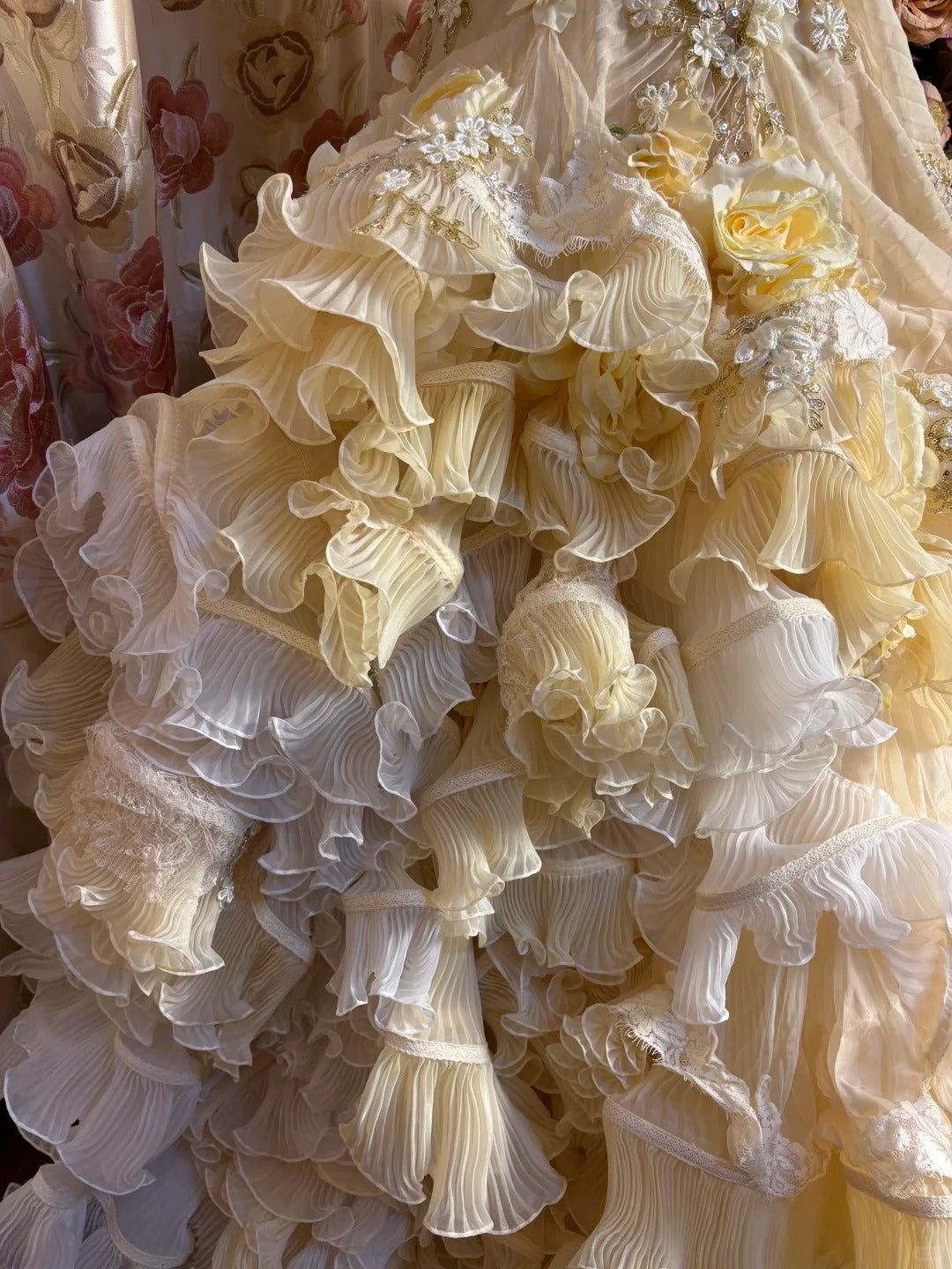 Robe de soirée longue en tulle à fleurs jaunes et perles, robe de mariée pour adulte, gh4572