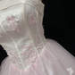 Blush Pink Spaghetti Strap Romantic Wedding Dress, Cinched Waist, Embroidered, Classic Exquisite Voluminous Full Swing Skirt, Bridal Gown gh8134