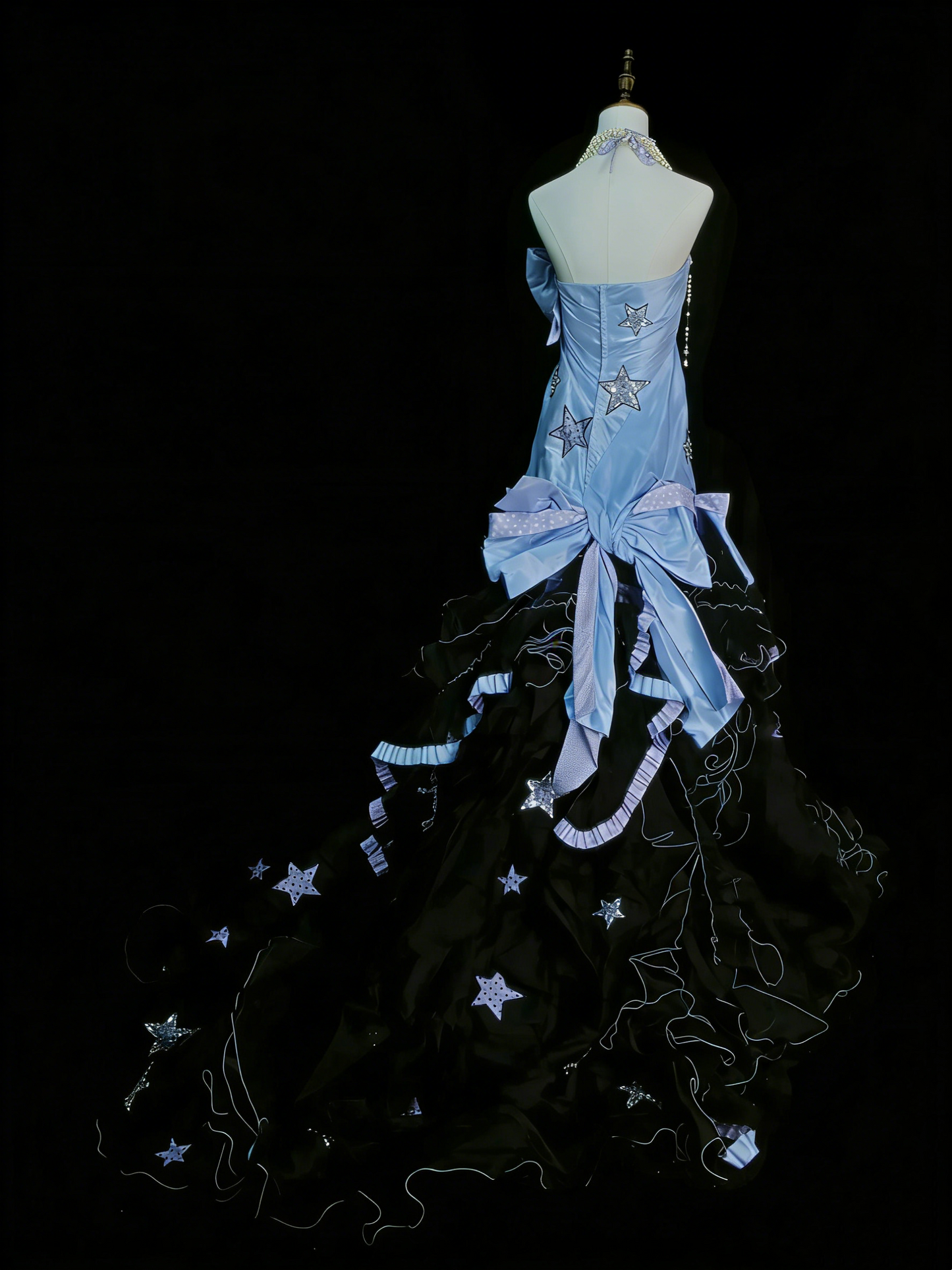 Starlight Dream Style Blau-Schwarz Kontrast-Ballkleid - Sternenhimmel-Mottoparty- und Cosplay-Kleid gh6564