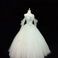 Light Green Ombre Strapless Cinched Waist Voluminous Skirt Long Romantic Dress, Wedding Gown gh7867