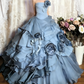 Red Vintage Floral Beaded Long Tulle Ball Gown gh4950