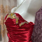 Red Beaded Short Satin Ruffle Homecoming Ball Gown gh4640