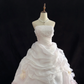 Blush Pink Strapless Beaded Gown, Cinched Waist, Voluminous Princess Skirt, Elegant Romantic Dress & Wedding Gown gh8090