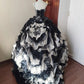 Girlhomeshops - Schwarz-weiße Quinceanera-Kleider, wunderschönes, langes, mit Perlen besetztes schwarzes Schwanenkleid aus Tüll, Ballkleider, Prinzessinnenkleid für Erwachsene, Kleid für 16-Jährige gh5291