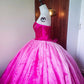 Girlhomeshops - Robe de bal longue en tulle rose à perles et ombré, longueur au sol, gh5301