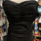 Robe de soirée longue plissée en satin, élégante et vintage, noire, à bretelles, pour bal de promo, anniversaire, remise de diplôme, gh4153