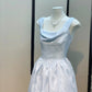 Hellblaues elegantes Heimkehrkleid für Mädchen, lang, Satin, Ballkleid, Abendkleid, Partykleid, Geburtstagskleid, Brautjungfernkleid, gh4544