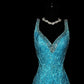 Robe de soirée élégante à col en V et motif floral, style sirène, longue, en satin, longueur au sol, robe de bal, gh3818