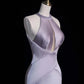 Purple Elegant Long Floor Length Satin Ball Gown Evening Dress Party Dress gh4293