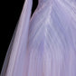 Fairy Luxury Dreamy Style Light Purple Tulle Strapless Train Gown - Starlight Theme Dinner & Ball Dress gh6562