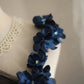 Blue floral short satin homecoming dress birthday party dress small orchid gh4304