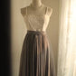 Gray Lace Vintage Homecoming Dress Short Chiffon Face Ball Gown gh4497