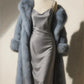 girlhomeshops--(Excluding jacket)Black/Light Blue/Silver Grey/Champagne Simple Fashion Thin Shoulder Strap Long Satin Prom Dress gh5675