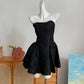 Black/Red/White Fashion Short Satin Princess Dress Homecoming Dress Birthday Party Dress Cocktail Party Dress Evening Dress Prom Dress Evening Dress gh3970