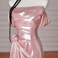 Rosa Schöne Elegante Satin Lange Meerjungfrau Schlank Bodenlangen Ballkleid Abendkleid Ballkleid gh4204