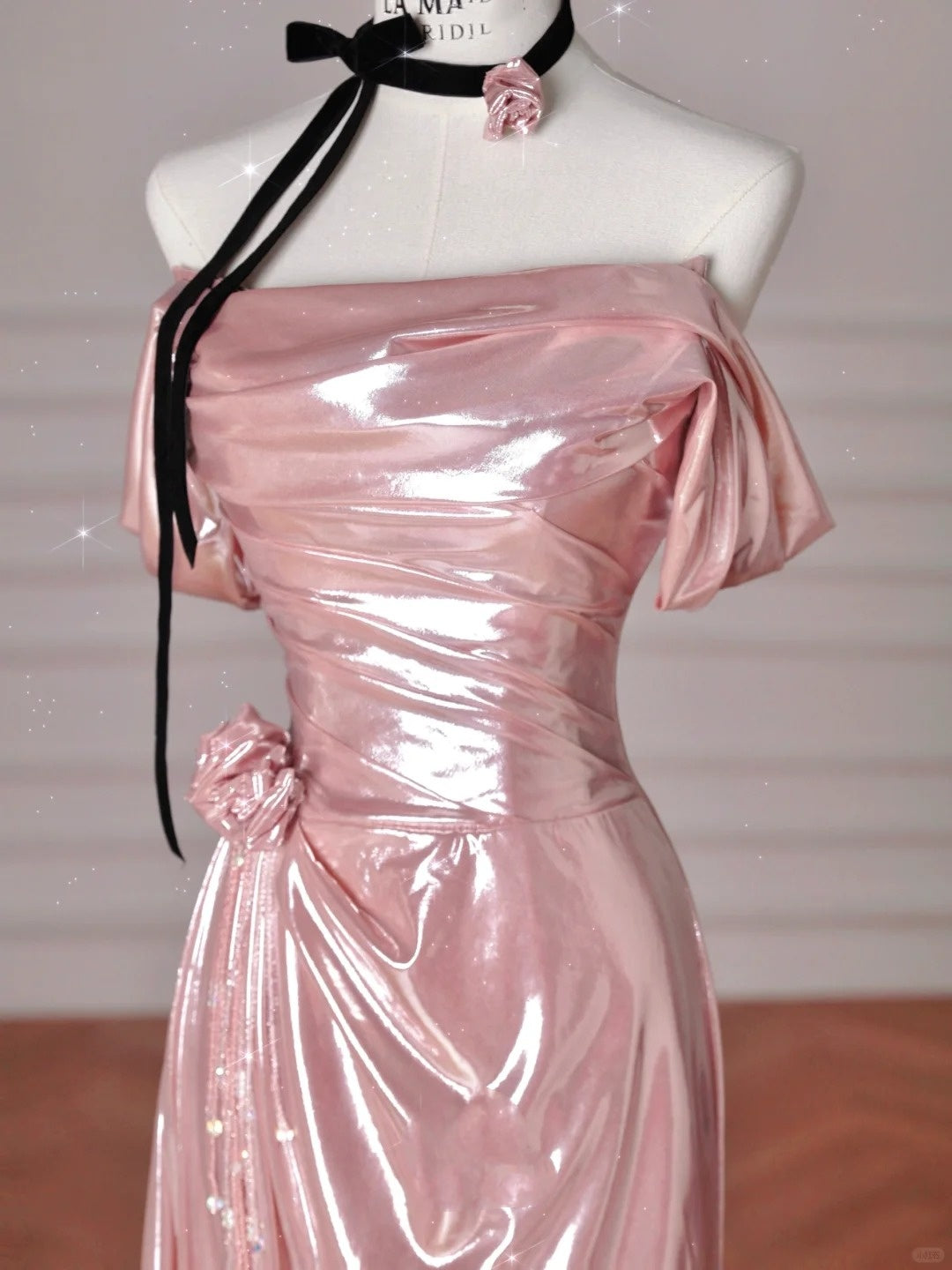 Rosa Schöne Elegante Satin Lange Meerjungfrau Schlank Bodenlangen Ballkleid Abendkleid Ballkleid gh4204