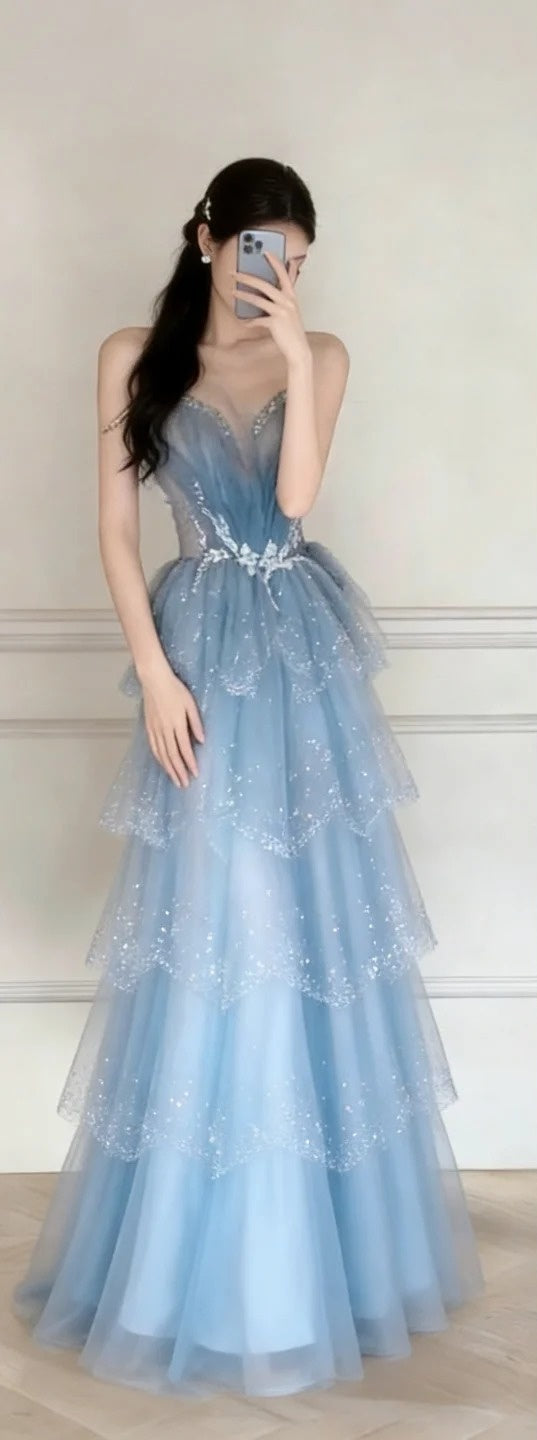 Langes, glänzendes und elegantes Abendkleid gh6904