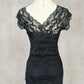 girlhomeshops-Black Vintage Beaded Long Lace Dress gh6243