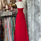 Girlhomeshops - Robe de bal longue en mousseline de soie, dos nu, style rétro, bretelles rouges, robe de fête d'anniversaire, gh5433