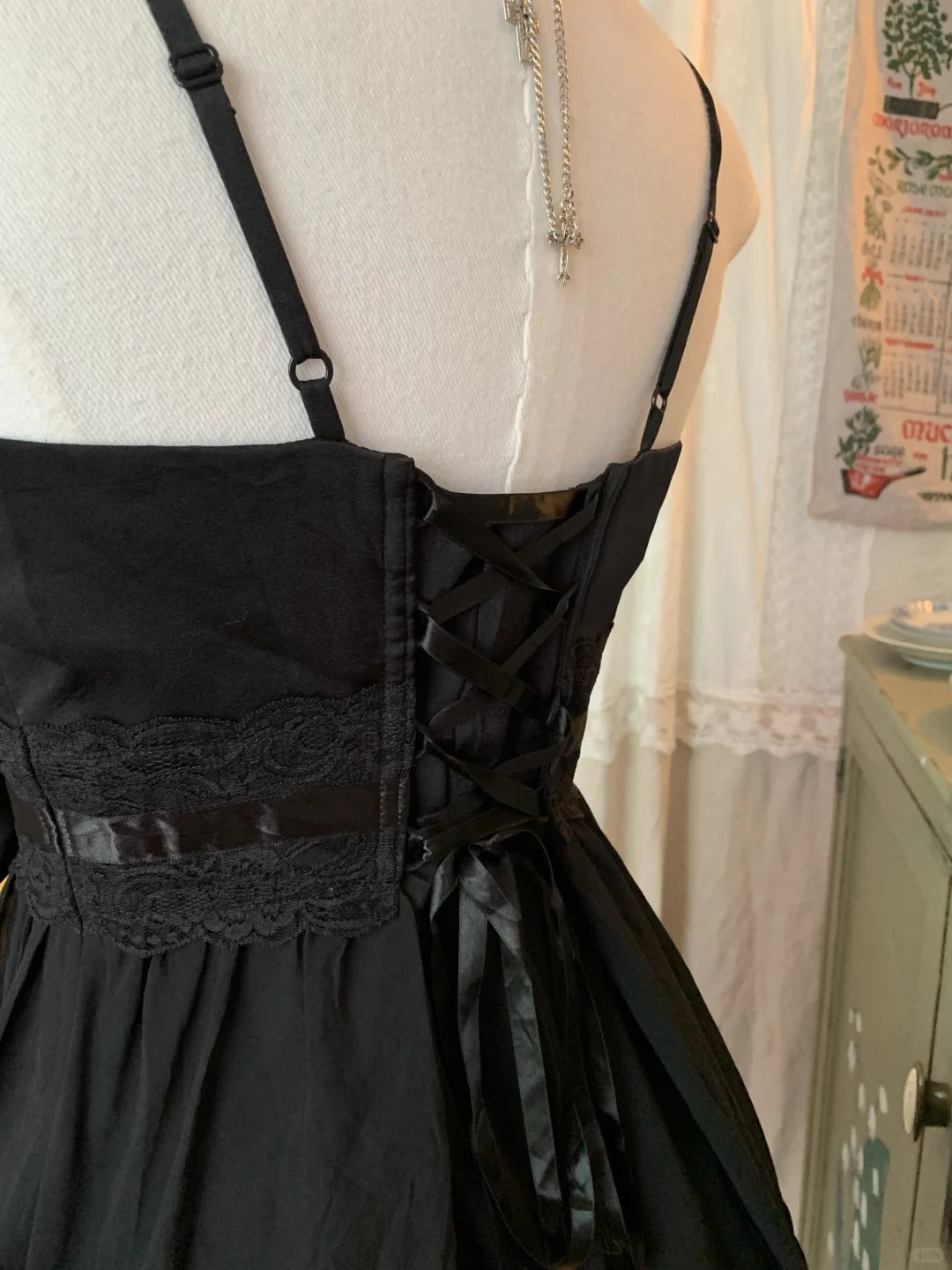 Robe de soirée courte en mousseline de soie noire, mignonne et exquise, avec nœud papillon en dentelle, robe de bal, robe d'anniversaire, robe de bal, gh3922