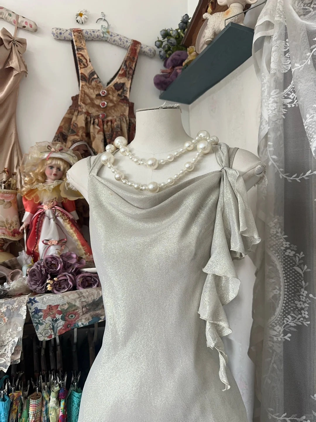 Girlhomeshops-Robe de soirée longue et élégante, argentée, à la mode, gh5188