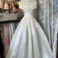 Girlhomeshops - Robe de soirée longue en satin blanc ivoire à fleurs, robe de fête d'anniversaire, gh5181