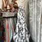 Girlhomeshops - Robe de soirée longue en satin noir à fleurs, élégante, coupe trapèze, gh5171