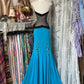 Girlhomeshops - Robe de soirée longue et élégante à bretelles et perles bleues, gh5187