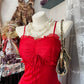 Girlhomeshops-Red vintage long chiffon Prom Dress homecoming dress birthday dress gh5229